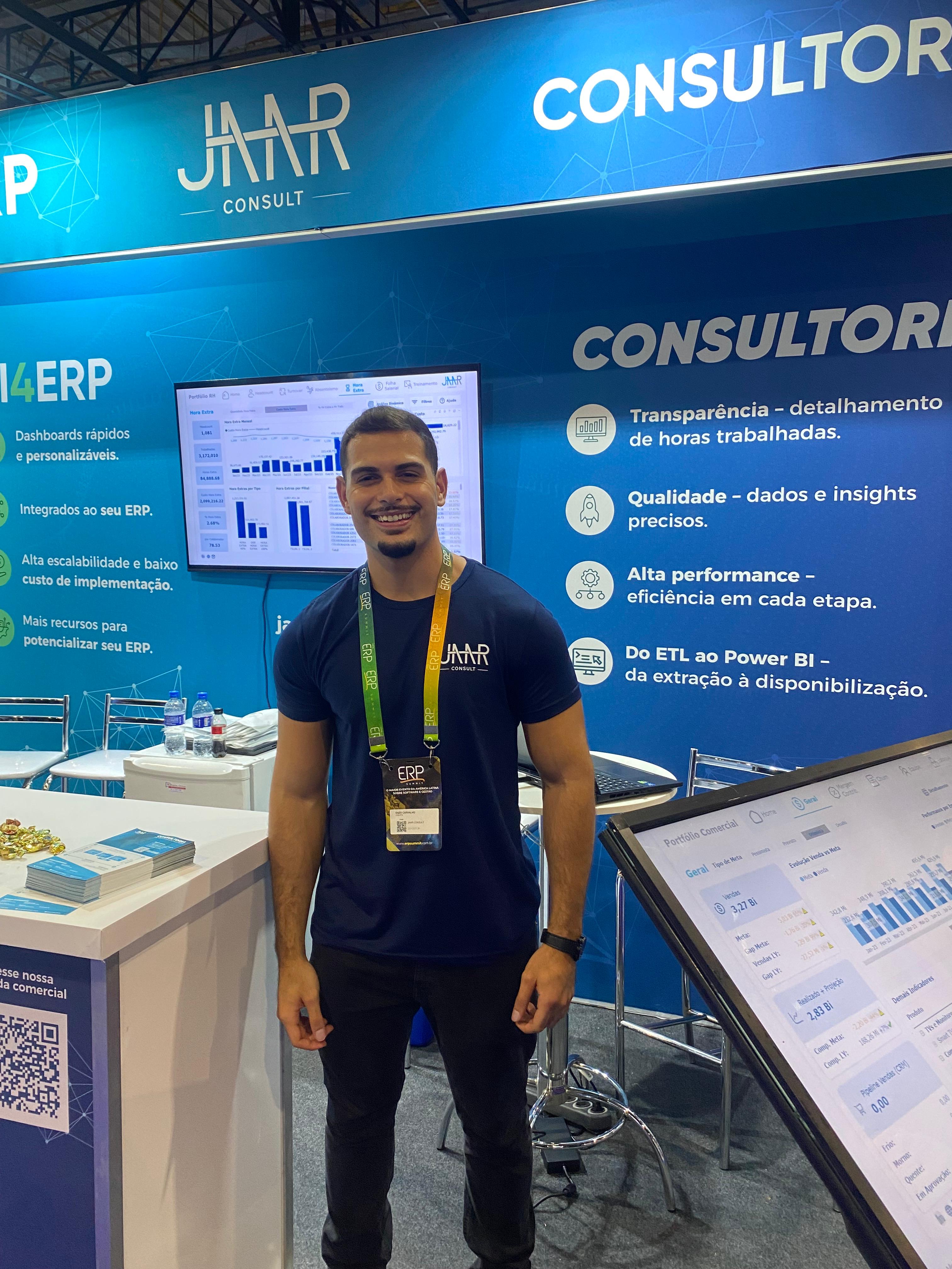Enzo Oliveira at ERP Summit as Consultant Expositor at Jaar Consult booth